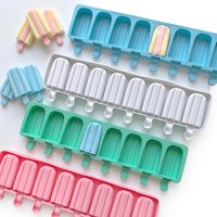 8-hole double groove shaped ice cream tray silicone mold, DIY chocolate cake baking mold, silicone popsicle mold