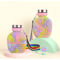 Bouteille d'eau en silicone pour enfants, bouilloire pour enfants, tasse d'eau de sport camouflage, jouet portable de voyage en plein air, cadeau de Noël Kawaii pour fille, 400ml