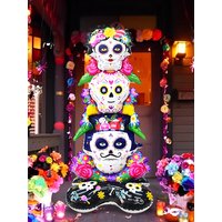 1pc Day of the Dead Flower Skull Balloons, suitable for Halloween holiday parties, Day of the Dead Halloween prank decorations