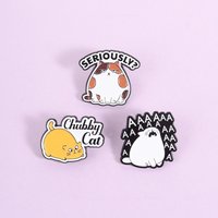 Cartoon punk cat Enamel Pin Fun Fat Orange Cat Alloy drip oil brooch Lapel Backpack Badge Jewelry Gifts For Cat Lovers Friends