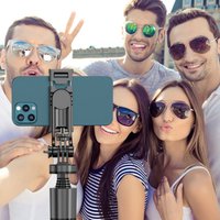 Cell Phone Selfie Stick Tripod Extendable for Video Shooting Live Streaming Wireless Bluetooth Remote Control Phone Holder