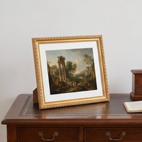 2 Pack Classic Ornate Gold Picture Frame With Mat Vintage Beaded Photo Frames For Certificate Art Deco Desk Wall Gallery Display