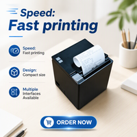 80mm Thermischer POS-Belegdrucker mit USB, LAN, Seriell, Kabellos und Bluetooth Rechnungsdruckmaschine für Kleinunternehmen