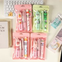 Multi-functional 6-in-1 Stationery Set Non-repeating Portable Ballpoint Pen Highlighter School Prize