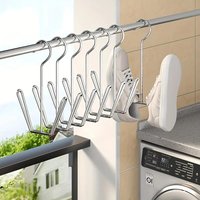 Stainless Steel Shoe Rack Multi Functional with Double Hook Design Shoe Drying Rack for Hanging Dehumidifying Shoes Closet