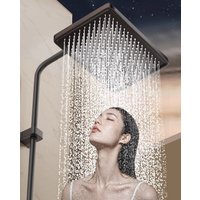 New 32cm Large Size High Pressure Overhead Rain Shower Head Large Flow Booster Rain Shower Head 360° Rotation Water Saving