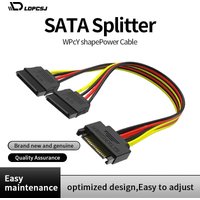 SATA 15pin Male to 2 x SATA 15pin Female Hard Disk Power Cable Serial ATA Y Splitter Dual Extension Cord Adapter Connector