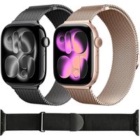 Metal Milanese Strap For Apple Watch Band Ultra 3 2 1 49mm 11 10 46mm 42mm 9 8 7 45mm 41mm Bracelet Belt iWatch 6 5 SE 44mm 40mm