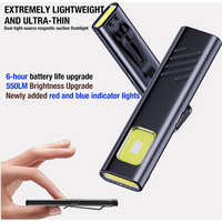 Rechargeable Mini LED Keychain Flashlight 500LM Portable Magnetic Pocket Torch Light for Work, Camping, Emergency, Car Use