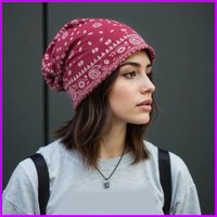 Fashionable Slouch Turban Hat for Women Multiuse Lace Headgear Hat with Bright Color Digital Printing Popular Headwrap