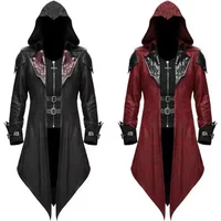 Medieval Assassin Cosplay Costume Streetwear Hooded Jackets Outwear Costume Edward Creed Halloween Dress Up Outfit Party