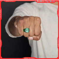 Męski pierścionek John Stewart, pierścionek z motywem Green Lantern, wysokiej jakości pierścionek do cosplayu, męska biżuteria na palec, akcesoria, idealny prezent na Halloween.