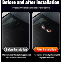 2026 Newest LED Dynamic Expression Neon Light Car Solar Devil Eye Light Car Rear Window Anti-Rear-End Warning Light