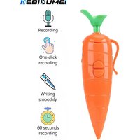 KEBIDUMEI Carrot Voice Recorder Electronic Sound Toy Can Write Graffiti Ballpoint Pen Novelty Voice Recorder Pen Gift