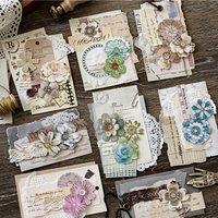 50pcs Cutting Language Flower Series Creative Retro Flower Adhesive Stickers DIY Handmade Scrapbook Aesthetic Stationery Sticker