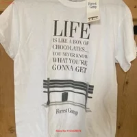 Forrest Gump Life Is Like A Box Of Chocolates Official Mens T Shirt vintage Washed Comfortable Soft designer clothes Stretched