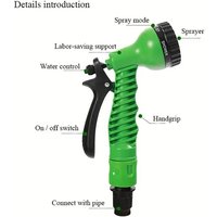 7-Function High Pressure Water Gun Expandable Magic Hose Portable Flexible Pipe for Car Washing & Garden Irrigation