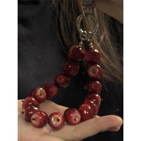 Creative Little Red Mobile Phone Chain Bag Pendant Cute Keychain Decoration Christmas Gift Safety Fruit