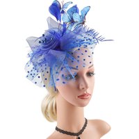Stylish Classic Butterfly Derby Hat with Hair Clip Tea Party 1920s Fascinator Elegant Vintage Bridal Wedding Headpiece for Women