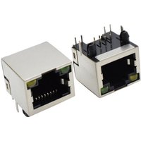 10P Network interface connector LED light network port female socket RJ45 network socket with light 8p8c network port connector