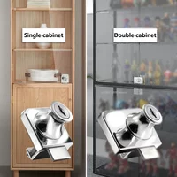 Single/Double Door Glass Lock Zinc Alloy Showcase Cabinet Door Cylinder Sliding Glass Push Door Locks for Furniture Hardware