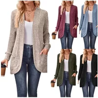 2023 Autumn Long Cardigan Women Loose Kimono Cardigan Ladies Fashion V Neck Knitted Sweater Cardigans for Women
