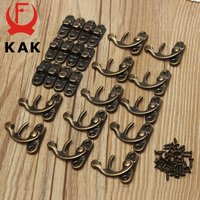 KAK 12 pièces 34x28mm Antique Bronze fer cadenas moraillon crochet serrure pour Mini bijoux boîte en bois avec vis matériel de meubles