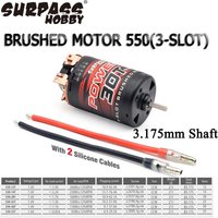 SURPASS HOBBY 550 3-Slot Brushed Motor 12T 14T 20T 25T 30T 35T 3.175mm Shaft for 1:10 Traxxas SCX10 RC Crawler KM2 Model Car