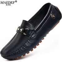 MAEDEF Men's Loafers 2024 Spring Autumn Fashion Shoes Men Classic Brand High Quality Leather Comfy Drive Shoes Boat Casual Shoes