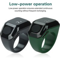 Portable Bluetooth Counting Ring Time Reminder Digital Display Counter Smart APP Ring Counter Wearable Tasbih Zikr Ring Misbah