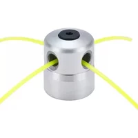Tool Part for Lawn Mower Cylindrical Grass Head Strimmer Mower Head Silver Aluminum Alloy Trimmer Head Cutter Accessories