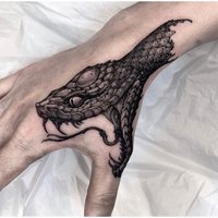 Snakehead secluded dark style domineering arm waterproof wash simulation tattoo sticker temporary herbal sticker