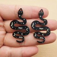 10pcs Acrylic Snake Charm Jewelry Accessories Necklace Bracelet Earring Pendant Keychain Charms Diy Making Craft Supplies