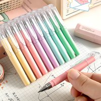5pcs Mini Quick-drying 0.5mm Tip Gel Pen Macaron Color Black Ink Refillable Ballpoint Pen Students Office Writing Pen Gift