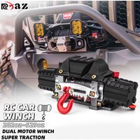 RC Metal Winch 8-15kg Double Motor Simulated Automatic Winch For 1/10 RC Crawler Car Axial SCX10 TRX4 D110 Tamiya