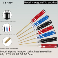 TYHM 0.9/1.27/ 1.3/ 1.5/ 2.0/ 2.5/ 3.0 mm high-speed steel titanium-coated hex screwdriver, suitable for model aircraft repair