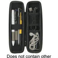 New Office Students Black EVA Hard Shell Stylus Pens Pouch Earphone Mesh Storage Organizer Pencil Zipper Case School Supplies