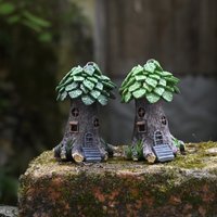 Mini Green Tree Resin Ornament Aquarium Fish Tank Decor Micro Landscape Accessory for Garden Flower Pot Landscaping