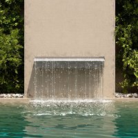 qawaPond Waterfall Blade With Connecter 60cm Stainless Steel Pool Fountain Width 13cm Spillway Water Feature Waterfall Cascade for Garden Patio Pond Decorationaeaa