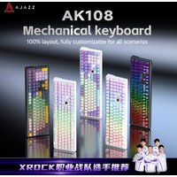 AJAZZ AK108 Three-mode Wired/Bluetooth/2.4G Wireless Gaming Mechanical Keyboard 108 Keys Hot-swappable Full-size Keyboard