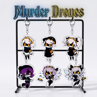 Anime Murder Drones Uzi N V Cyn Doll 6CM Acrylic Stand Cute Bag Charm Car Keychain Decorations Bag Body Kit Keyring Fans Gift