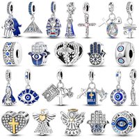 925 Sterling Silver Charms Spinning Eye Cross The Virgin Mary Beads Fit Original Bracelet For Women Jewelry Making