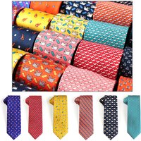 Tailor Smith 100% Silk Ties For Men Handmade Necktie With Animal Pattern Tie Father's Day Birthday Gift Tie