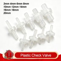 2/5/10pcs Plastic One Way Inline Check Valve 3/4/6/8/10/12/14/16/18/20mm for Fuel Gas Liquid Water
