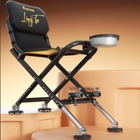 All-Terrain Fishing Chair, Portable Foldable Adjustable Height Camping Stool, Outdoor Angler Seat for River, Lake, Bank
