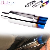 Bartoo-Universal Car Exhaust Pipe Muffler Tail Pipe Stainless Steel 57 MM Interface Exhaust System End CR1002