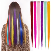 13 Colors Colorful Party Highlight Clip in Straight Hair Extensions for Girls 50cm Y2K Multi-Color Hair Synthetic Hairpieces