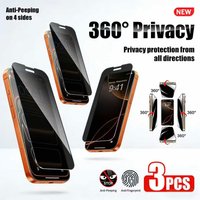 1-3Pcs 360 Degree Privacy Glass Film For iPhone 17 Pro Max 17Pro 16Plus 16e 15Pro 14 13 12 11 17Air XR Anti-Spy Screen Protector