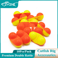ZYZHE 10pcs Premium Fishing Line Rattles Durable Catfish Rig Rattles with Rattle Beads Double Rattle Design Fishing Accessories