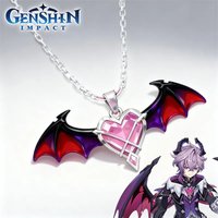 Game Genshin Impact Durin Cosplay Necklace Dragon Wings Love Pendant Unisex Clavicle Chain Couple Jewelry Accessories
